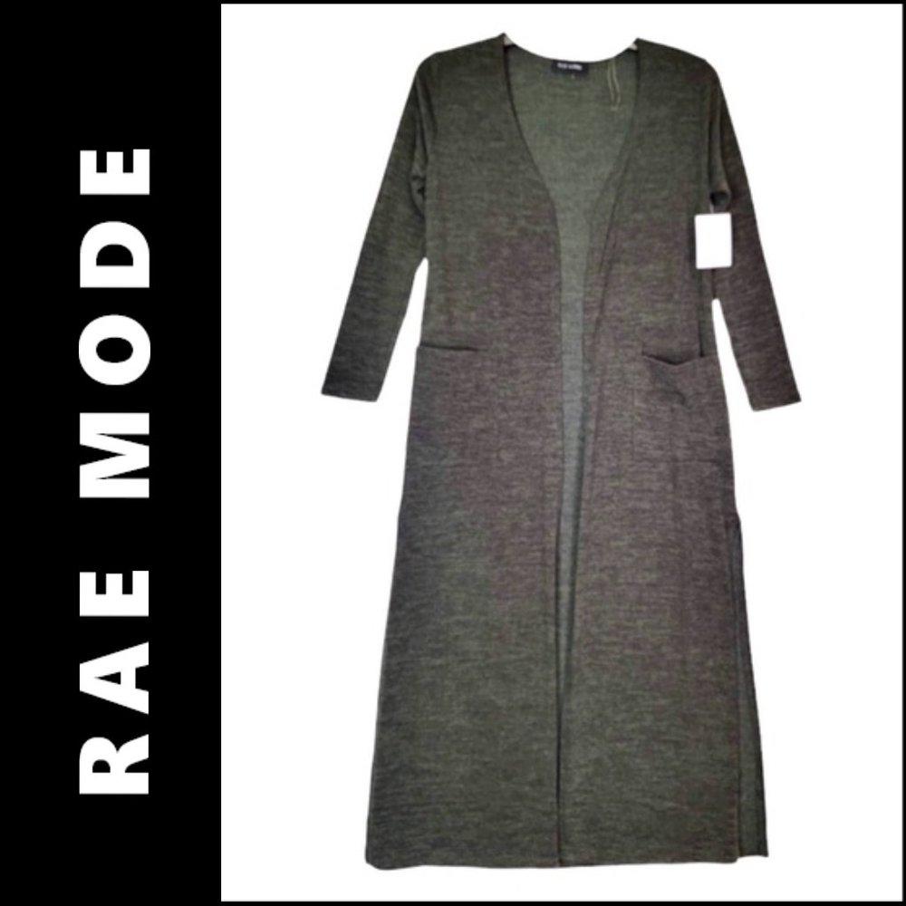 Rae Mode Long Cardigan Size Small S Brown Women Casual Knit Open Long Sleeve